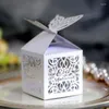 Presentförpackning 100st Butterfly Eid Ramadan Mubarak Decoration Paper Hollow Cut Candy Chocolate Box Islamic Muslim Party Festival Supplies