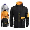 Herren Trench Coats Winterjacke Kontrastfarben Streetwear Hut coole m￤nnliche Mantelm￤nner f￼r Zuhause