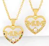 Bijoux colliers pendentifs coeur maman chaîne collier zircone bijoux cubique cristal Cz mode charme