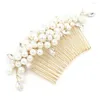 Coiffes Gold Wedding Hair peign ringestone clip-fleur accessoires de mariée faits à la main pour et demoiselle d'honneur