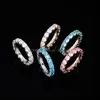 Para pierścionków 18K złoty Rhodium Pierścienie Krąg Luksusowy 4 mm Bling Zircon Women Fashion Exquipite Hip Hop Jewelry 3485 Q2 Dro Yydhhhome Dho3k