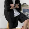 Tracce maschili da uomo in stile coreano set da uomo abito uomo color solido design sciolto due pezzi cappotto alla moda cortometraggi estate oversized man