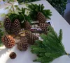 Fleurs décoratives 5-10 pièces aiguille de pin artificielle fausse branche de plante pour décoration d'arbre de noël accessoires pour la maison bricolage Bouqu
