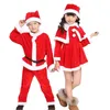 Özel Durumlar Noel Çocukları Noel Baba Kostümü Toddler Bebek Kırmızı Noel Kıyafetleri Partisi Kırmızı Elbise Çocuklar Yıl Noel Baba Seti 220905