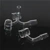 Fumer Cube de sucre Quartz Banger Nail clair Joint carré 14mm 10mm mâle 2mm d'épaisseur côté Dab Rig verre cendrier