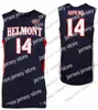 대학 농구 착용 NCAA Belmont Bruins College 농구 #11 Kevin McClain 2 Grayson Murphy 10 Caleb Hollander 14 Nick Hopkins Navy Blue White Red Jersey 4XL