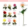 Faux blommor grönare 10st 42 cm enstaka stam artificiell verklig touch silkblommor rose huvud 9 cm för fest hem dekoration bröllop dekor tabell bukett j220906