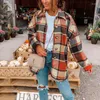 Damesjassen herfst plaid jas vrouwen overschrijden lange geruite vrouw vrouwelijke mouw winter shirt jassen voor 2022