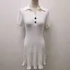 캐주얼 드레스 프랑스 싱글 SP 여름 스타일 버블 소매 허리 좁은 탄성 드레스 짧은 치마