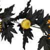 フェイクフローラルグリーンメープル葉の装飾ノルディックインテリアウォールハンギングブラックシミュレーションハロウィーンデコレーションJ220906