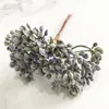 Faux Floral Greenery 681012507090Pcs Mix Purple Flower Cherry Flour Threads Berries Bundle Diy Christmas Wedding Cake Gift Box Wreaths Decor J220906