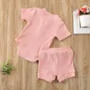 Set di abbigliamento 2PCS Born Kid Baby Boy Girl Set di vestiti per maglieria a maniche corte Body Shorts Abiti estivi