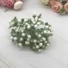 Faux blommor grönare 6 stycken diy tillbehör material konstgjord blomma hem dekoration liten skum boll grossistmaterial skog vatten anda frukt j220906