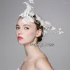 Copricapo Cappelli da sposa SoAyle Pacchetto Bordo Pizzo Appliqued Rami Foglie Fiori Farfalla Perlina Contratta Fata Lino Nuziale