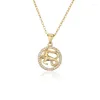 Chains Selling Gold Twelve Constellations Pendant Necklace Female Style Micro Inlaid Jewelry Wish