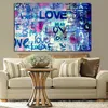 Street Art Graffiti Love Quotes Streszczenie obrazu olejnego na płótnie plakat hd druk Pop Art Wall Pictures do salonu cuadros