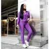 Women Fall Winter Tracksuits Fashion Solid Color Hooded Zipper With Pocket Jacket Pencli Pants Suit Casual Yoga Clothing