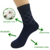 Athletic Socks 5 Par/Party Dress Socks Men Striped Long Hight Quality Bomull