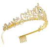 Bandons Crystal reine couronnes et diadèmes avec peigne bandeau pour femmes filles accessoires de cheveux princesse anniversaire de mariage hal mjfashion amiko