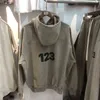 Мужские толстовка толстовок высшего качества лоскутное отверстие Khaki Rrr123 Мода Мауди мужчины RRR 123 Тяжелая ткань Пуловая капюшона.