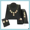 Armband örhängen halsband mode brud smyckesuppsättningar för kvinnor colorf crystal hänge halsband pärlörhängen charm bra vipjewel dhdi8
