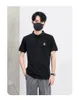 Erkek Tişörtleri W0746 Basit Ayı Nakış Yakışıklı Yakası Yüksek Endişe Gömlek Erkek Yaz Yakası T-Shirt Kısa Kollu