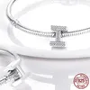 925 Gümüş Charm Boncuklar Dangle A-Z 26 İngilizce Mektup Alfabe Boncuk Fit Pandora Takılar Bilezik DIY DIY Mücevher Aksesuarları