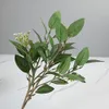 Imitación floral verde simulación rama de olivo decoración de la boda planta verde hoja falsa boda flor arte plástico flor techo decoración camino J220906