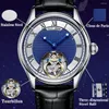 Montre-bracelets Giv Flying Tourbillon Squelette mécanique Mouvement de montre de luxe pour les hommes Sapphire Imperproof Watches Man