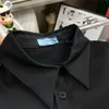 Designer Top Version Shirt fatti a mano Prad 2022 Autunno e inverno Nuovo Triangolo Black maschili e camicie da donna