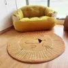 Carpets Nordic Round Carpet Children s Room Flooring Decoration Cute Playmat Cartoon Bedside Plush Blanket Baby Play Crawling Mats 220906