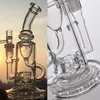 Mobius büyük cam bong su boruları bitki kuru kase dab teçhizatlar çift stereo matris perc 18mm su bongs 11.8 inç