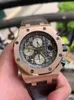Luxury Mech Mechanical Watch Series 26470or A125cr.01 Marca de relógios de relógios de pulso cinza de ouro rosa de ouro