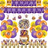 Feestballonnen l Lakers Verjaardagsbenodigdheden omvatten banner cake topper cupcake toppers hangende wervelingen en stickers voor kinderen fans mxhome amn8l