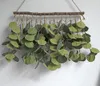 Faux Floral Greenery Cross Border Log Wall Hanging Simulazione Pianta verde Eucalipto Foglie di eucalipto artificiali che pendono Benvenuto a casa Numero J220906