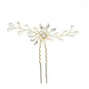 Cabeças de cabeças de ninhadas de cristal de noiva Gold Silver Rose Hair Pins Mulheres CLIP DE CASAMENTO DE CASAMENTO 3PCS