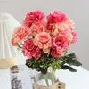 Faux Floral Greenery Peony Artificial Flowers High Quality Rose Pink Autumn Fake Flowers Home Wedding Decoration Silk Bouquet Diy Crafts Accessories J220906