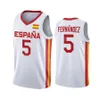 2022 Eurobasket Баскетбольная сборная Испания Джерси Эспана 14 Вилли Хернангомес Джерси 7 Хайме Фернандес 2 Лоренцо Браун 16 Усман Гаруба 5 Руди 4 Пау Газоль 16 рубашка