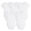 Rompers 5 PCs/lote Nascido Roupas de bebê Corpo de verão Bodysuits Bodys 100% algodão branca Crianças de macacão