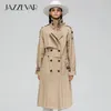 Casacos de trincheira feminina Jazazevar Chegada Autumn Top Trench Coat Women Women Basted Long Outer;