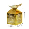 Presentförpackning 100st Butterfly Eid Ramadan Mubarak Decoration Paper Hollow Cut Candy Chocolate Box Islamic Muslim Party Festival Supplies