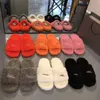 Paris Slides Zapatillas de piel Diseñador Fluffy Fuzzy Slipper Cartas de moda Felpa para mujer Sliders Zapatos de invierno Lujoso Hogar cálido Interior Mujer Calzado