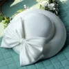 Moda Moda Vestido de noiva Branco Capinho Capéu Retro Retro Britânico Banqueto Elegante Tie Bow Acessórios de Casamento Headwear