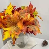 Fleurs décoratives artificielles pour mariage, accessoires de décoration pour Thanksgiving, Halloween, plantes, fausses feuilles