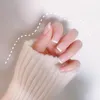 Falsas Nails 24 unids Brillante Desnudo Corto Clavo Cuadrado Para Diseño Clásico Francés Artificial Falso DIY Cubierta Completa Consejos Herramienta de Manicura