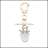 Nyckelringar Cartoon Cat Keychains S￶t nyckelkedjor Personlighet Emalj Animal Fruit Cactus Rings Biltillbeh￶r Drop Leverans 20 Yydhome DHWHN