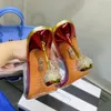 New AQUAZZURA Crystal Studded ball high-heeled slippers Sandals stiletto PVC Mules Diamond ball metal heel 105mm slip-on open toe women Luxury Designers shoes