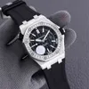 Serie Fine Steel Case Octagonal Tough Guy Luxury Diamond Ring Mens Mechanical Watch
