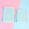 Hole A4 A5 B5 Loose Leaf Plastic Case Candy Color Notebook Cover Binder Clip Transparent Frosted Refill