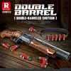 이중 배럴 샷건 빌딩 블록 군사 시리즈 PUBG MOC 무기 모델 교육 소년 어린이 총기 어린이 촬영 게임 장난감 크리스마스 선물